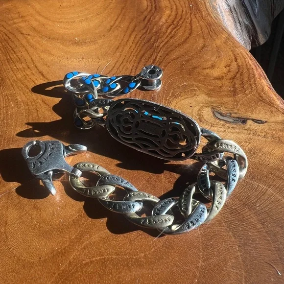 925 Sterling Silver Vintage Tibetan Prayer Wheel Bracelet (actually spins) - Picture 2 of 3